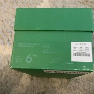 Metallic square toe thong sandal